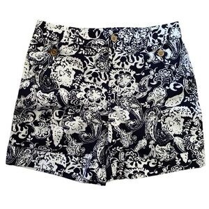 Lauren Ralph Lauren The Cliffs Shorts 7" Cuff Navy White Print Shorts